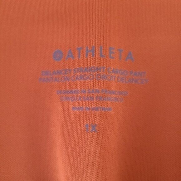 Athleta NWT Womens Delancey Orange Straight Cargo Pants Size 1X - Picture 11 of 11